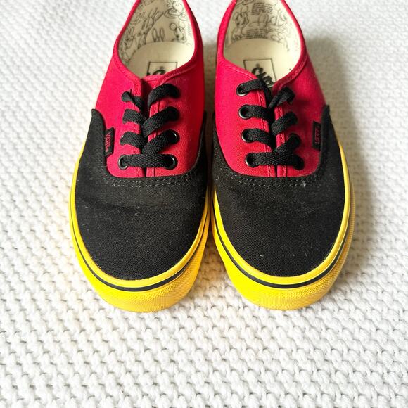 Vans Disney Red Black Yellow 90th Anniversary Mickey Mouse Low Top Sneakers W7 - Picture 8 of 10